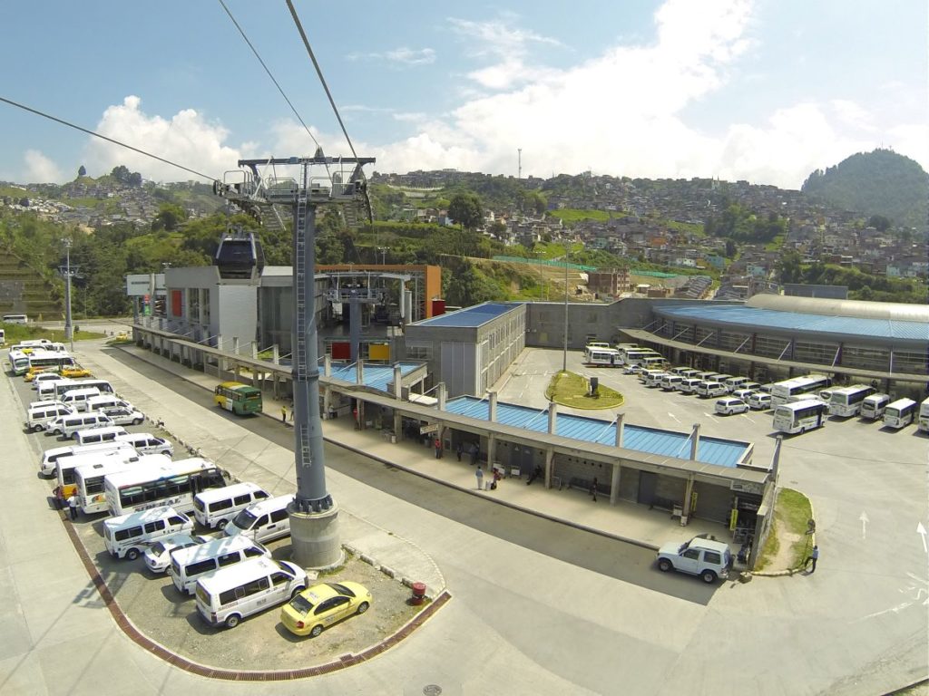 Manizales Urbanes in Kolumbien wächst Seilbahnen