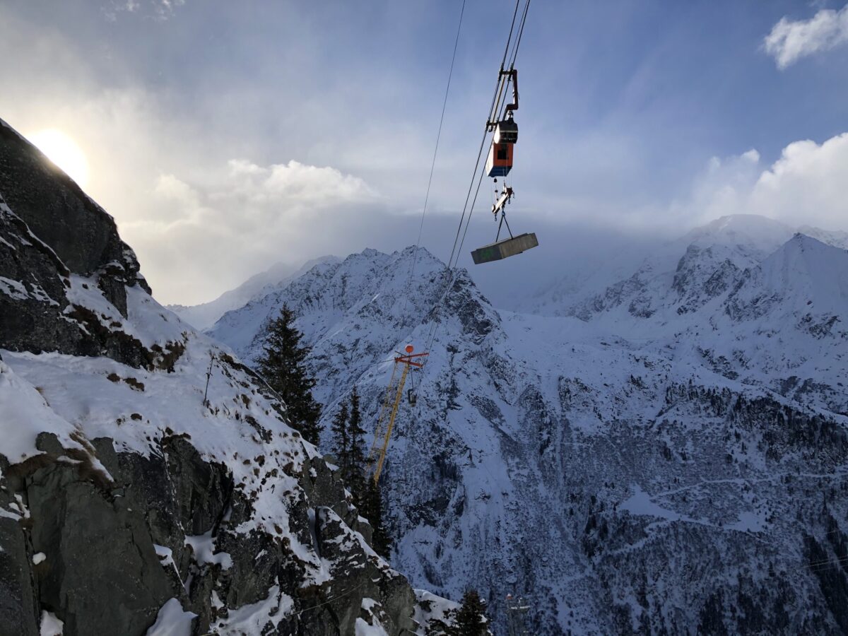 © von Rotz & Wiedemar, Lastentransport mit der Bauseilbahn
