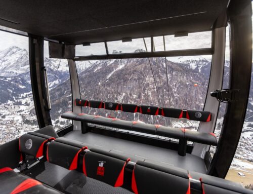 Start der 3S-Bahn in den Dolomiten